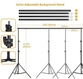 img 1 attached to Lomtap Backdrop Support Stand Kit: Adjustable 6.5ftx9.8ft Green Screen Background System with 2 in1 Reflector, 6 Clips & Carry Bag for Studio Photography & Video Shooting