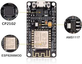 img 3 attached to 📶 MakerFocus 2pcs ESP8266 NodeMCU LUA CP2102 ESP-12E Internet WiFi Development Board - Serial Wireless Module - Internet for Arduino IDE/Micropython - Includes Free Adapter Board for ESP8266 ESP-01 and nRF24L01+