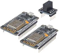 📶 makerfocus 2pcs esp8266 nodemcu lua cp2102 esp-12e internet wifi development board - serial wireless module - internet for arduino ide/micropython - includes free adapter board for esp8266 esp-01 and nrf24l01+ logo