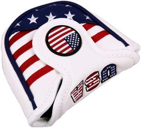 img 2 attached to Premium Magnetic Closure Golf Mallet Putter Head 🏌️ Cover for Odyssey Scotty Cameron: USA Stars and Stripes Design