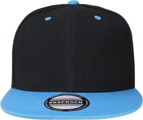 img 1 attached to 🧢 Flat Bill Adjustable Size Classic Snapback Hat Cap - Solid Color, Hip Hop Style, Blank Design