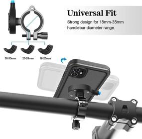 img 2 attached to Bike Phone Mount with Quick Lock Metal, Handlebar Cell Phone Holder for Bicycle & Motorcycle, iPhone 11 Waterproof Case - Black