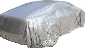 img 2 attached to 🚗 Ultimate Protection: TopSoon Silver Plastic Car Cover - Lightweight & Disposable Auto Cover with Elastic Band