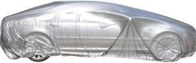 img 3 attached to 🚗 Ultimate Protection: TopSoon Silver Plastic Car Cover - Lightweight & Disposable Auto Cover with Elastic Band