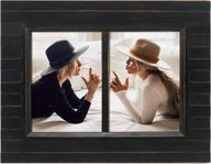 🖼️ eosglac 5x7 collage picture frame distressed black: rustically charming timbermount photo frame – versatile tabletop or wall display логотип