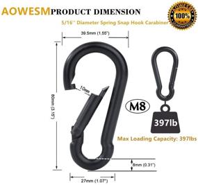 img 3 attached to AOWESM Carabiner Keychain Camping Traveling