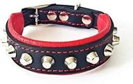 🐶 premium bestia rocky studded dog collar - handmade, 100% leather, soft padded, 7 sizes - french bulldog to german shepherd, made in europe logo