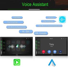img 2 attached to 🚗 Hieha Bluetooth Car Stereo with Apple CarPlay & Android Auto - 7 Inch Touchscreen, GPS, Rear View Camera, and More!