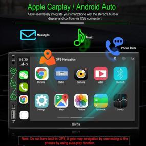 img 3 attached to 🚗 Hieha Bluetooth Car Stereo with Apple CarPlay & Android Auto - 7 Inch Touchscreen, GPS, Rear View Camera, and More!