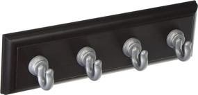 img 4 attached to 🔑 HIGH & MIGHTY Key Rail Organizer Hook Rail, Tool-Free Dry Wall Installation, Holds up to 10lbs, Medium Size in Espresso and Silver