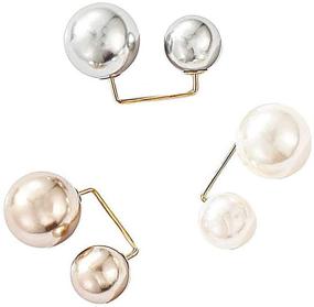 img 3 attached to La Luen Brooch Pin Set - 6 Pieces of Sweater Shawl Clips and 4 Pieces of Faux Pearl Brooch Pins, Retro Double Cardigan Dresses Collar Accessories for Women and Girls