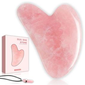 img 4 attached to 💎 EyeKeshe Gua Sha Massage Tool: Quartz Pendant Necklace for Women - Natural Pink Jade Stone SPA Trigger Point Acupuncture Therapy and Rose Quartz Facial Scraping Tool - Unique Gifts