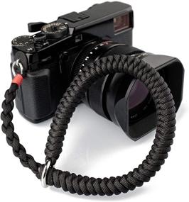 img 4 attached to 📷 Premium Black Paracord Camera Wrist Strap for Enhanced Handling and Security