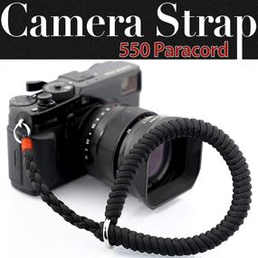 img 3 attached to 📷 Premium Black Paracord Camera Wrist Strap for Enhanced Handling and Security