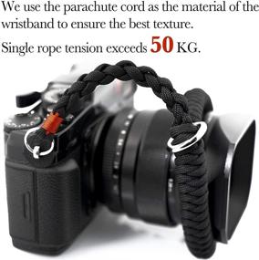 img 1 attached to 📷 Premium Black Paracord Camera Wrist Strap for Enhanced Handling and Security