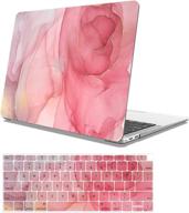 aoggy macbook pro 13 inch case 2019 2018 2017 2016 - peony red with keyboard cover logo