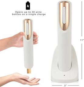 img 1 attached to 🍷 Vin Fresco Rechargeable Electric Wine Opener: Effortless Corkscrew Opener in Rose Gold & White