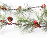 🎄 prowreath christmas smokey pine garland with lights – 6ft natural rustic christmas decor for rooms, fireplaces, chandeliers & stairs логотип