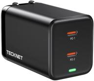 🔌 tecknet pd 45w зарядное устройство gan tech usb c: быстрая зарядка для iphone 12 pro max/12 pro/12/12 mini, ipad pro, switch, galaxy s21/s20 логотип