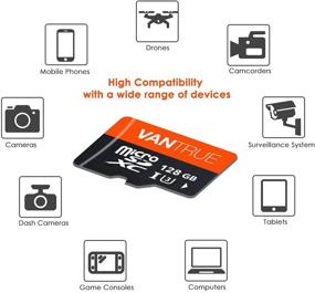 img 1 attached to 📹 Vantrue 128GB U3 microSDXC UHS-I: High-Performance Memory Card for Dash Cams, Body Cams, Action Cameras, and Surveillance & Security Cams