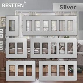 img 1 attached to 🔌 [10 Pack] BESTTEN 1-Gang Signature Collection Silver Screwless Wall Plate, USWP8 Series Decorator Outlet Cover, H4.69" x W2.91", for Light Switch, Dimmer, Receptacle, UL Listed - Enhanced SEO