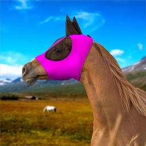 img 2 attached to 🐴 PAWCUSS Pink Horse Fly Mask - Fly Masks for Optimal Equine Care