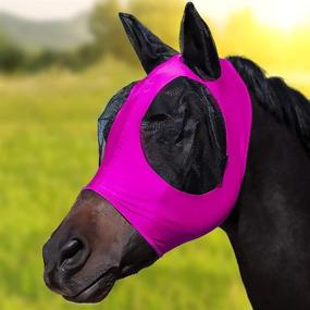 img 4 attached to 🐴 PAWCUSS Pink Horse Fly Mask - Fly Masks for Optimal Equine Care