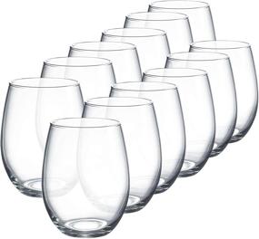 img 4 attached to Luminarc Perfection Stemless Wine Glass Set - 12 Pack, 15 oz, Clear - N0056