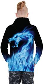 img 2 attached to 👕 RAISEVERN Kids Hooded Sweatshirt 3D Pullover Hoodie for Girls and Boys with Pocket, Ideal for Ages 6-16
