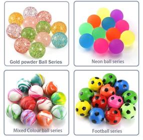 img 3 attached to 🎉 48-Piece Set of Pllieay Bouncy Balls: 4 Styles (Mixed Colour, Neon, Football, and Gold Powder) – Great Party Bag Fillers!