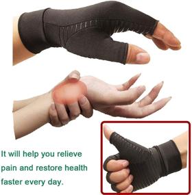 img 2 attached to 🧤 Copper Compression Gloves for Women and Men: Effective Pain Relief for Arthritis (Medium, Pair)