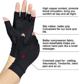 img 1 attached to 🧤 Copper Compression Gloves for Women and Men: Effective Pain Relief for Arthritis (Medium, Pair)