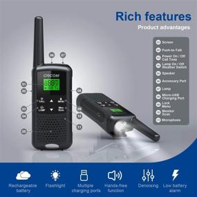 img 2 attached to 📻 GOCOM G200 Family Radio Service (FRS) with Long Range, Rechargeable Batteries, Frequency Range: 462.55-462.725MHz, 467.5625-467.7125MHz UHF (Batteries Not Included)