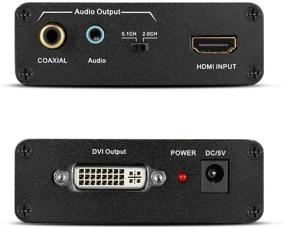 img 1 attached to 📺 TNP HDMI to DVI Converter with Audio Out - HDMI to DVI Video Audio Adapter Sound Splitter w/ 3.5mm AUX, RCA, & Coaxial Output, 1080P 720P, 5.1 & 2 Channel Capabilities