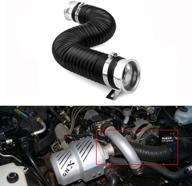 🚗 universal flexible 3" cold air intake pipe filter system - alavente aluminum hose exhaust inlet kit for car turbo (extendable up to 39.4 inch) logo