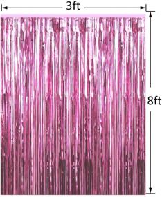 img 2 attached to 🎉 2 Packs of 3ft x 8.3ft Light Pink Metallic Tinsel Foil Fringe Curtains - Ideal for Birthday, Wedding, Engagement, Bridal Shower, Baby Shower, Bachelorette, Holiday Celebration and Party Decorations.