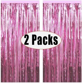 img 3 attached to 🎉 2 Packs of 3ft x 8.3ft Light Pink Metallic Tinsel Foil Fringe Curtains - Ideal for Birthday, Wedding, Engagement, Bridal Shower, Baby Shower, Bachelorette, Holiday Celebration and Party Decorations.