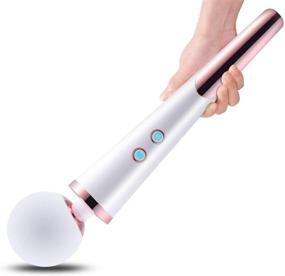 img 4 attached to Беспроводной персональный массажер "Cordless Personal Wand Electric Massager" с 10 мощными вибрациями, массажер для спины "MANFLY Rechargeable Handheld Back Massager Wand Massage", белый.