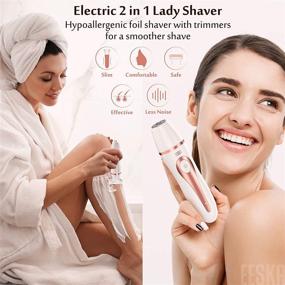 img 3 attached to 🪒 Efficient Electric Razor for Women: EESKA Cordless 2-in-1 Shaver for Face, Legs, and Underarm - Wet and Dry Hair Removal, Portable Bikini Trimmer with IPX7 Waterproof, Type-C USB Recharge