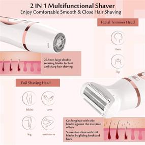 img 2 attached to 🪒 Efficient Electric Razor for Women: EESKA Cordless 2-in-1 Shaver for Face, Legs, and Underarm - Wet and Dry Hair Removal, Portable Bikini Trimmer with IPX7 Waterproof, Type-C USB Recharge