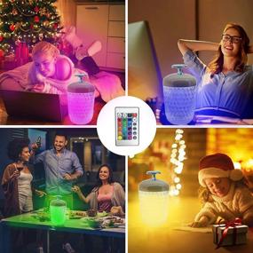 img 1 attached to 🔦 HONGMAO Portable Pine Cone Crystal Table Lamp - Rechargeable Night Light with Touch Sensor, RGB Color Changing Bedside Lamp for Kids Bedroom, Living Room, Office. Includes USB, Acorn Flower Light.