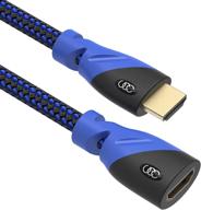 15ft male to female hdmi extender cable - high-speed 4k resolution (2.0b) - supports 3d, full hd, 2160p, audio return channel - latest version logo
