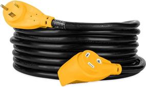 img 4 attached to 🔌 Camco (55191) 25' PowerGrip Тяжеловесный наружный удлинительный кабель для RV на 30 Ампер - Дополнительная дистанция до дальних розеток, прочный и долговечный
