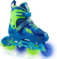 🛼 xino sports neon color adjustable inline skates with illuminating led wheels - perfect roller blades for growing girls and boys логотип