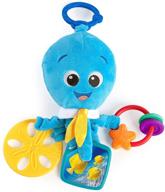 baby einstein activity arms octopus: bpa-free, clip-on stroller toy with rattle and mirror in blue - perfect for newborns and up logo