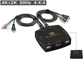 img 3 attached to 🔀 Коммутатор HDMI KVM CKL 2 порта: интерфейс высокой четкости с кабелями 4K@60Hz 4:4:4 321HD (CKL-321DH)