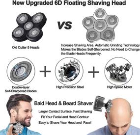 img 1 attached to 🔴 ComfortIBot Upgraded Bald Head Shaver for Men: 6 in 1 Waterproof Electric LED Display Rotary Shaver - Cordless Rechargeable Grooming Kit