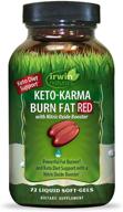 irwin naturals keto-karma fat burn red - enhanced fat burner with nitric oxide booster, mct oil, spirulina, yerba mate &amp; green tea - energy &amp; metabolism boost - keto diet support - 72 liquid softgels logo