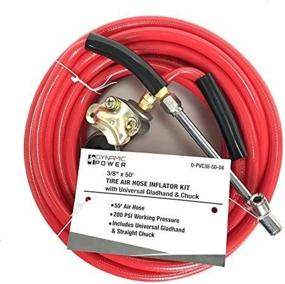 img 3 attached to 🔴 DP Dynamic Power 3/8-Inch X 50-Foot Tire Air Hose Inflator Kit with Universal Gladhand & Chuck, RED (D-PVC38-50-04)