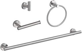 img 4 attached to 🛁 USHOWER Brushed Nickel Bathroom Hardware Set: 18-Inch Towel Bar, SUS304 Stainless Steel, 4-Piece Set